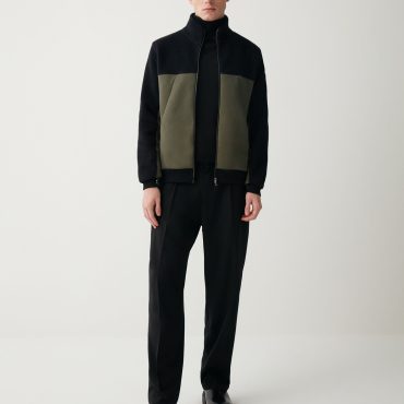 Cotton-blend full-zip sweatshirt