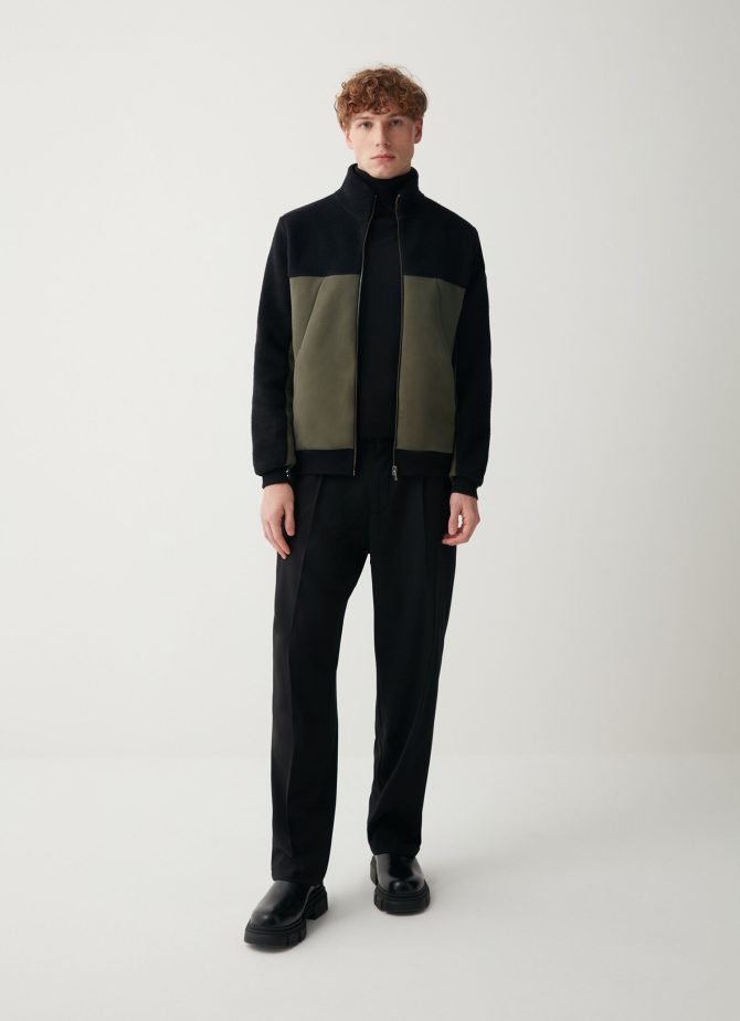 Cotton-blend full-zip sweatshirt