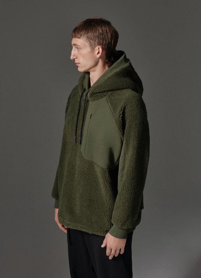 Hooded teddy fabric effect sweatshirt - Image 2