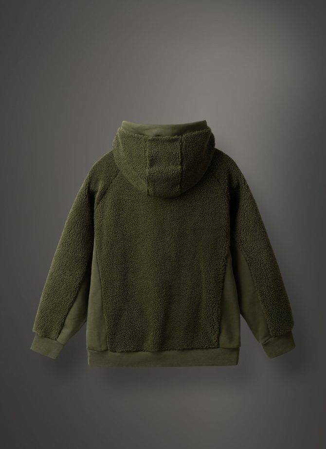 Hooded teddy fabric effect sweatshirt - Image 5