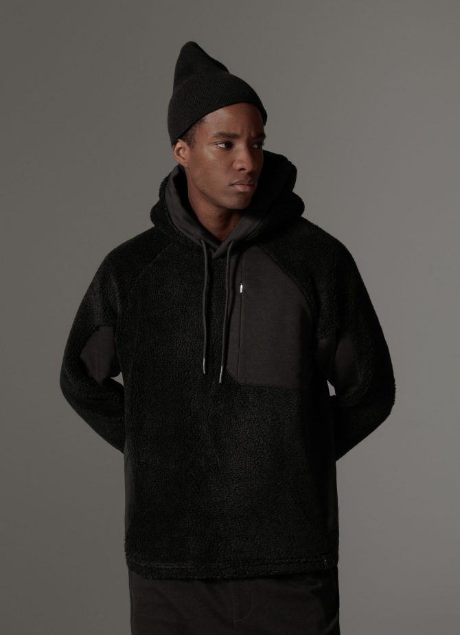 Hooded teddy fabric effect sweatshirt - Image 3