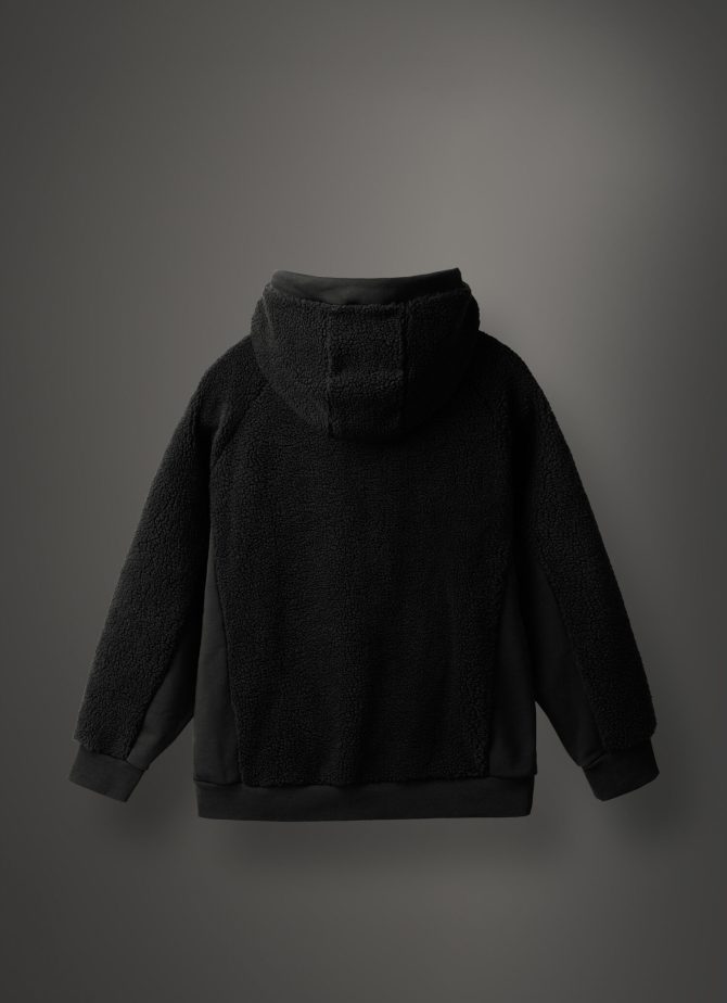 Hooded teddy fabric effect sweatshirt - Image 5