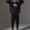 Crew-neck sweatshirt with uneven logo print - Image 3