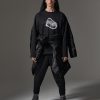 Crew-neck sweatshirt with uneven logo print