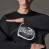 Crew-neck sweatshirt with uneven logo print - Image 2