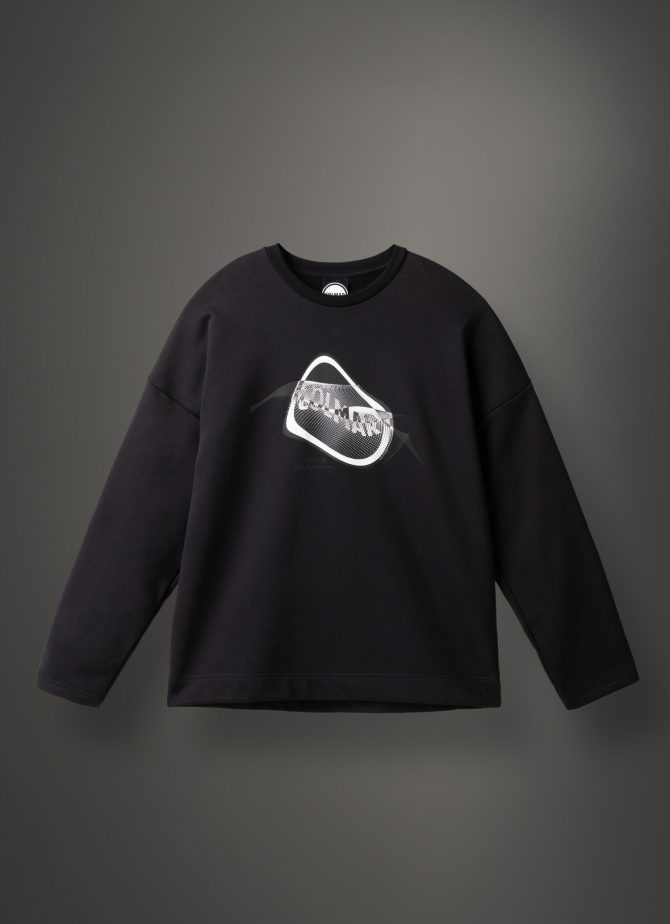 Crew-neck sweatshirt with uneven logo print - Image 4
