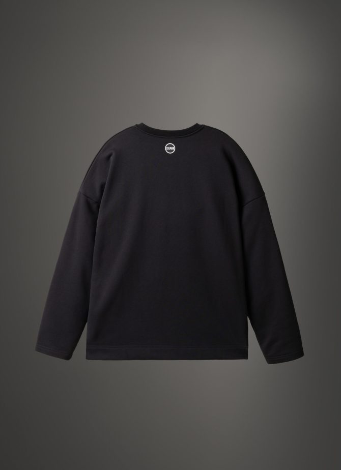 Crew-neck sweatshirt with uneven logo print - Image 5