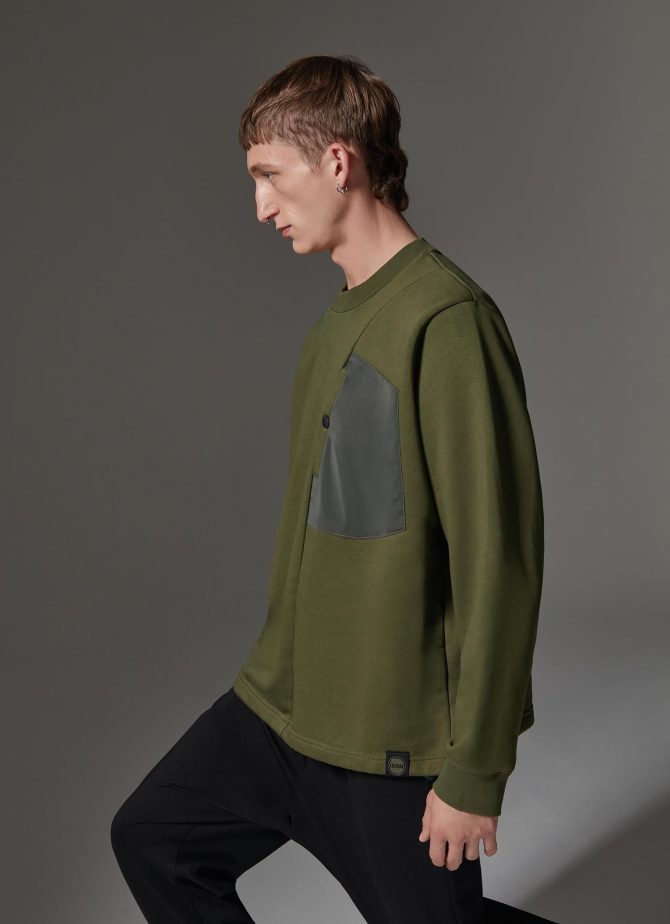 Cotton blend sweatshirt with maxi pocket - Image 3