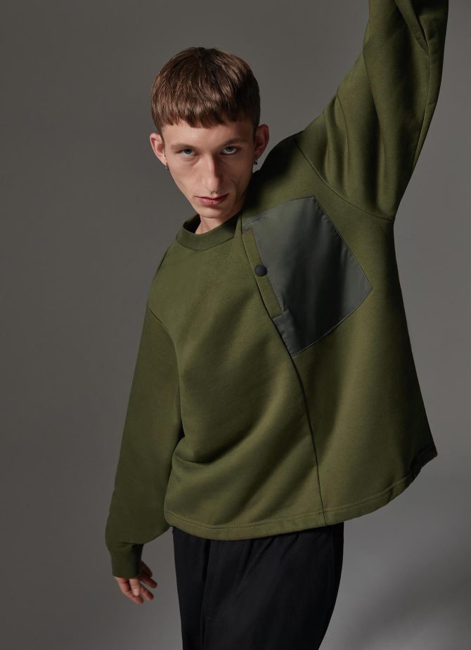 Cotton blend sweatshirt with maxi pocket - Image 2