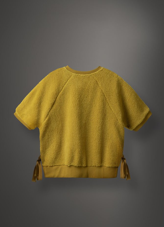 Short-sleeve teddy effect fabric sweatshirt - Image 5