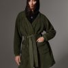Long teddy fabric effect sweatshirt with belt - Image 3