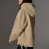 Long teddy fabric effect sweatshirt with hood - Image 3
