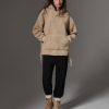 Long teddy fabric effect sweatshirt with hood - Image 2
