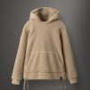 Long teddy fabric effect sweatshirt with hood - Image 4