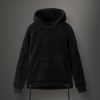Long teddy fabric effect sweatshirt with hood - Image 4