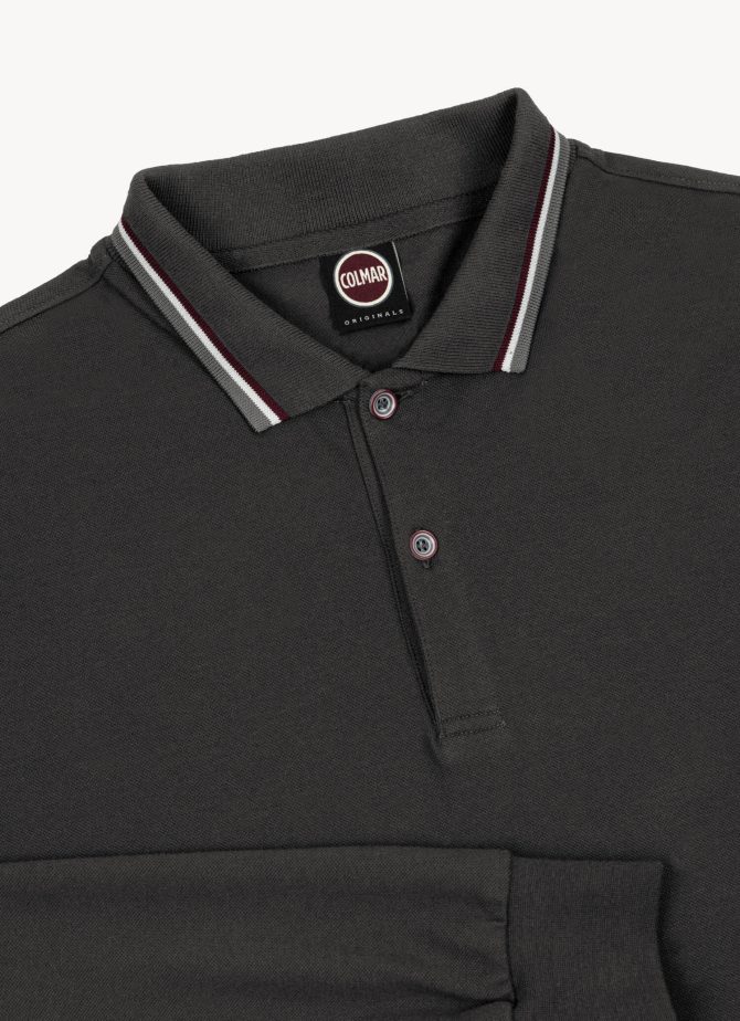 Long-sleeved polo shirt in stretch piqué - Image 6