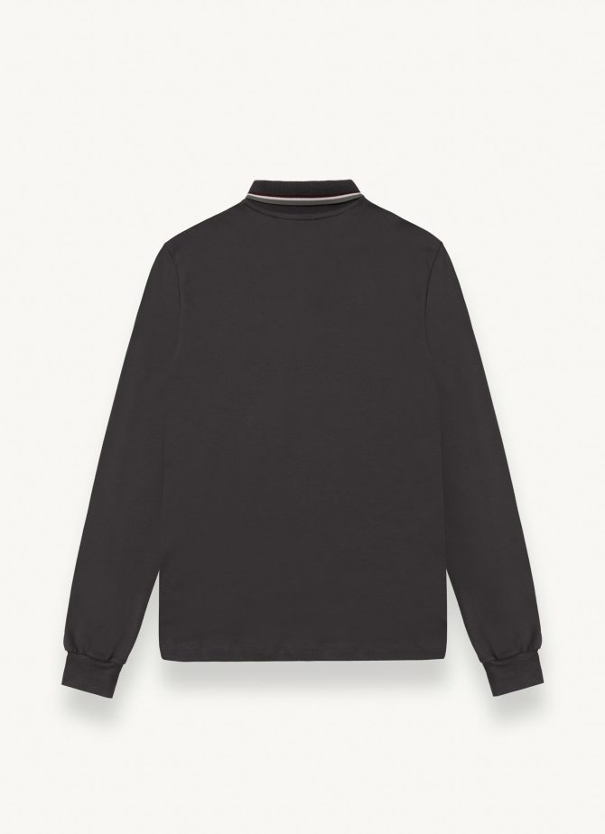 Long-sleeved polo shirt in stretch piqué - Image 5