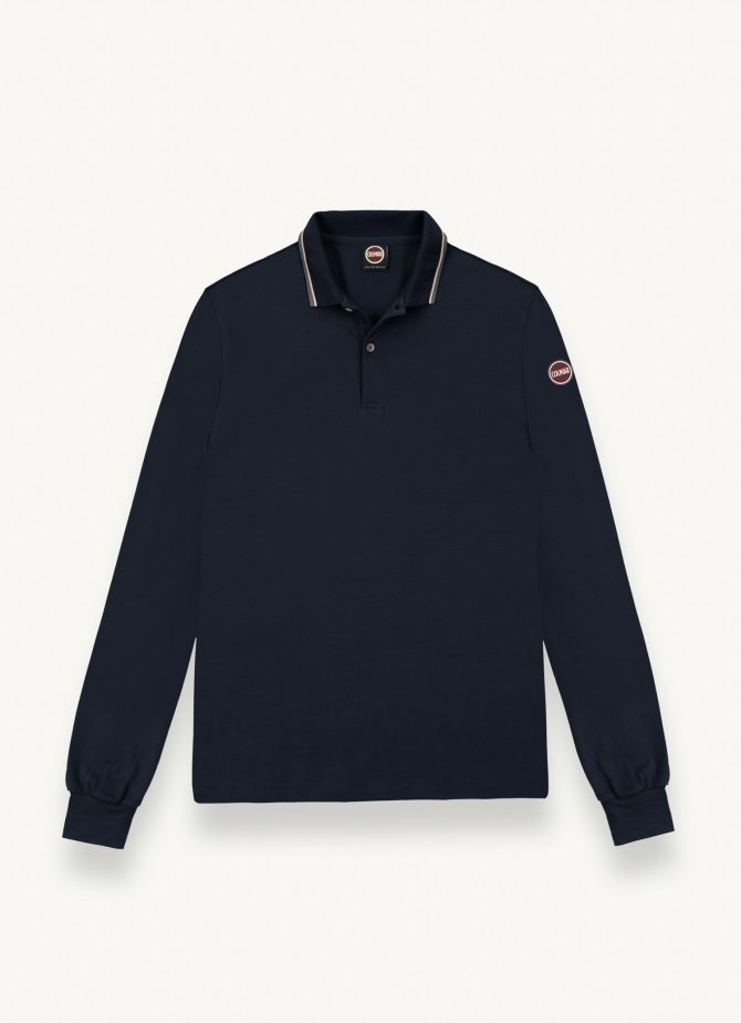 Long-sleeved polo shirt in stretch piqué - Image 4