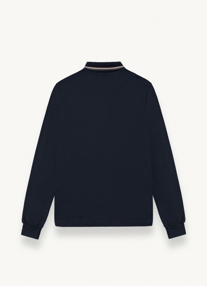 Long-sleeved polo shirt in stretch piqué - Image 5