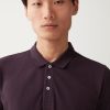 Stretch piqué cotton polo shirt