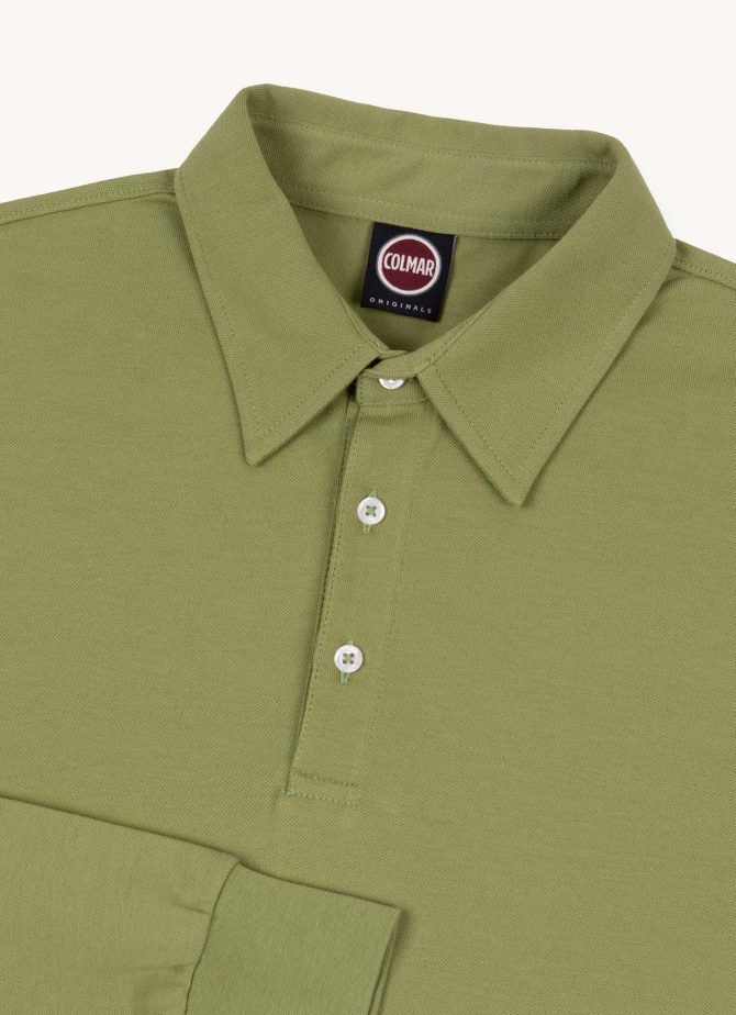 Cotton piquet stretch long-sleeved polo shirt - Image 6
