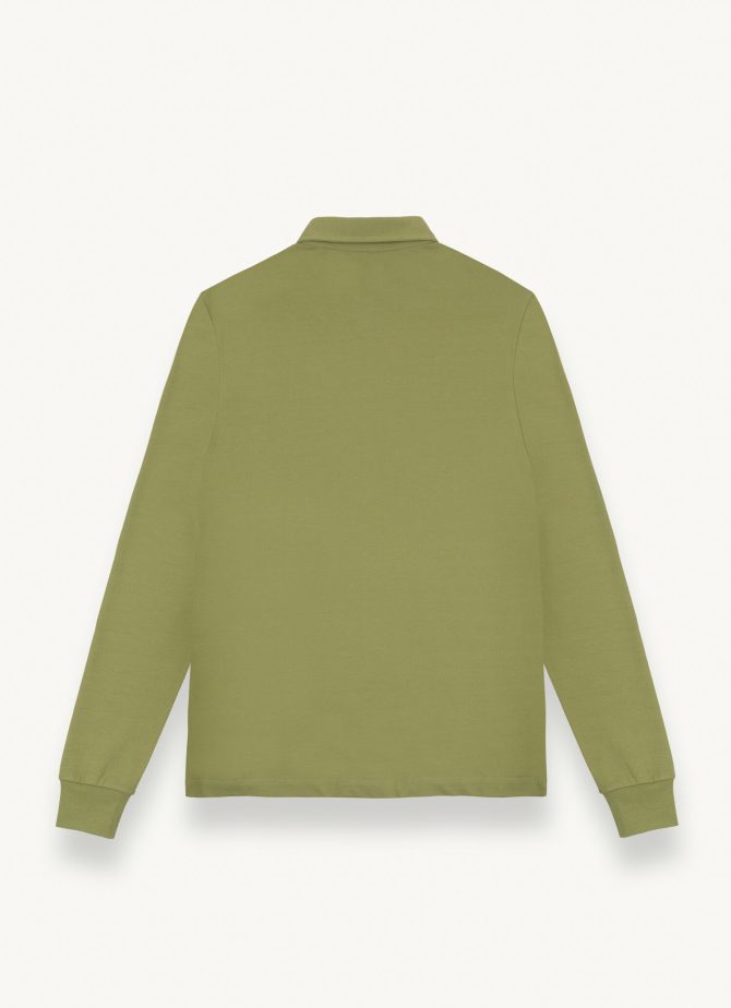 Cotton piquet stretch long-sleeved polo shirt - Image 5
