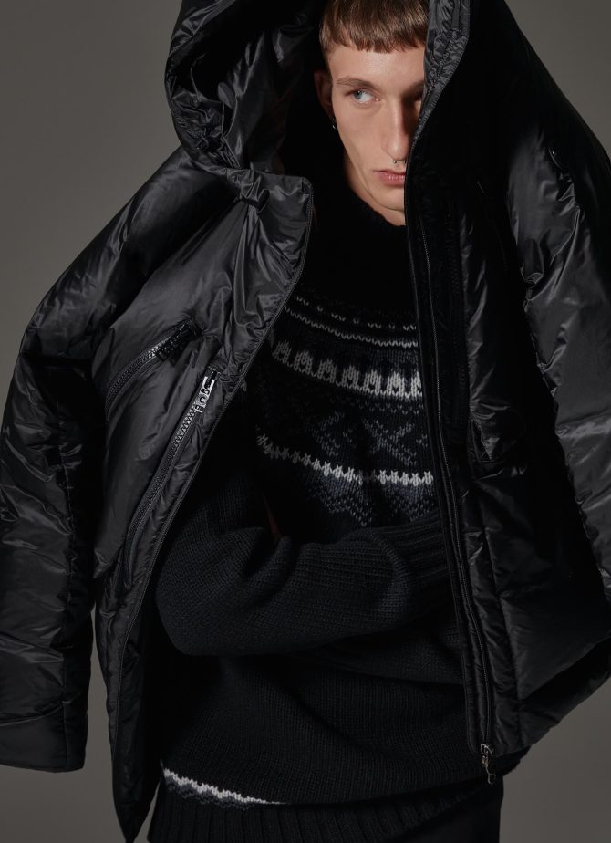 Jacquard polo-neck sweater