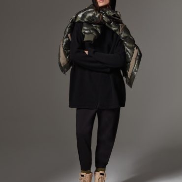 Hooded maxi-sweater