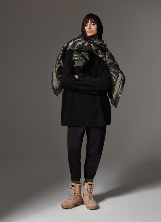 Hooded maxi-sweater
