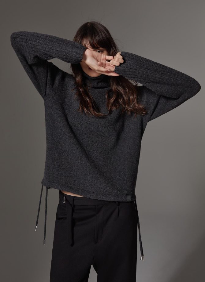 Polo-neck sweater with adjustable details - Image 2