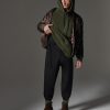 Interlock trousers with belt