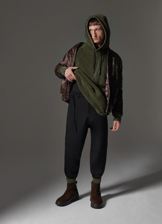 Interlock trousers with belt