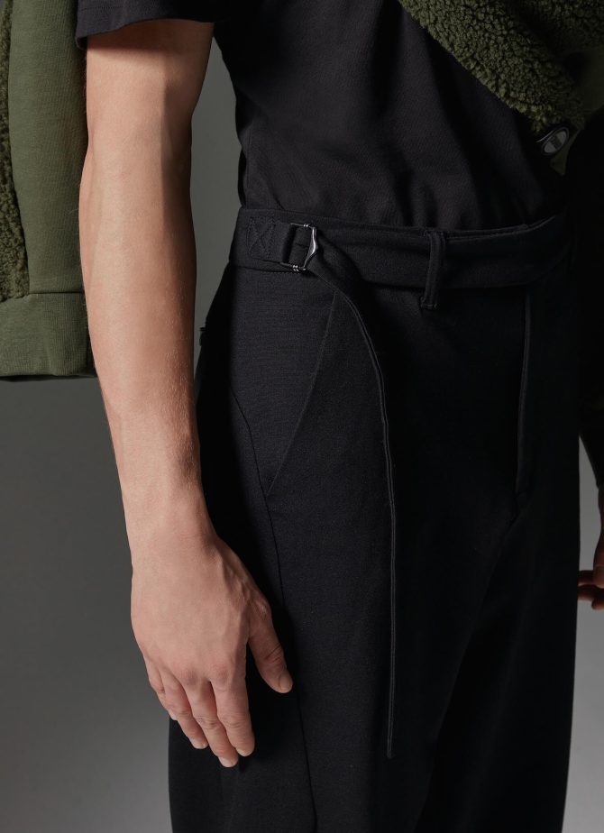 Interlock trousers with belt - Image 2