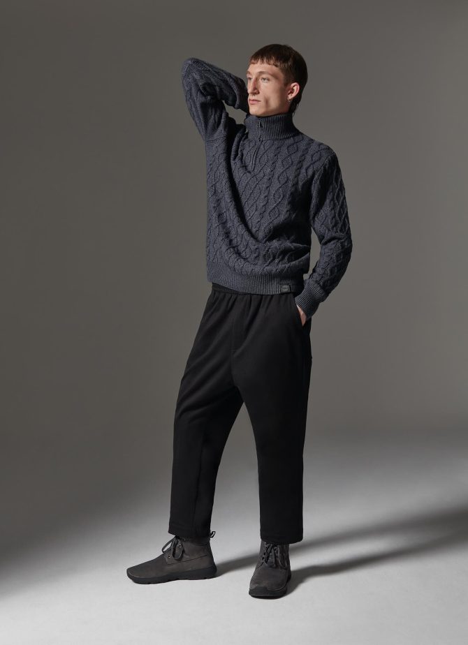 Stretch interlock trousers with drawstring - Image 3