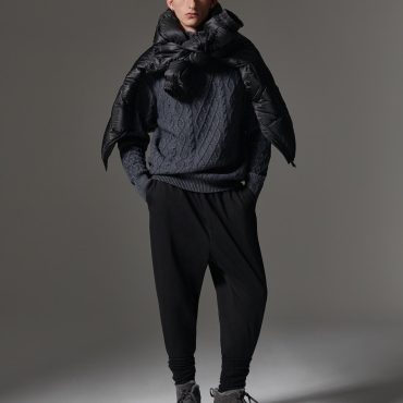 Stretch interlock trousers with drawstring