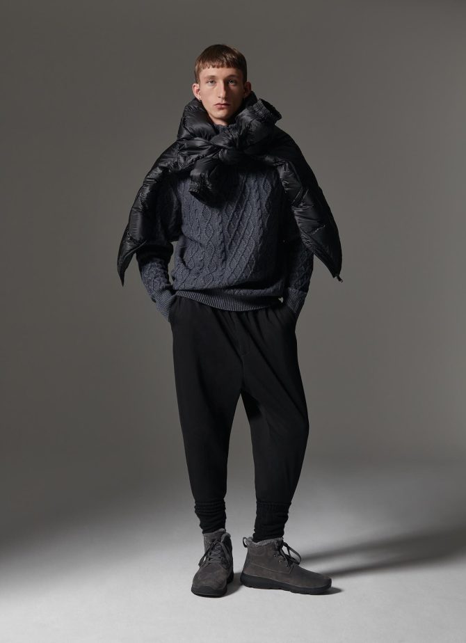 Stretch interlock trousers with drawstring