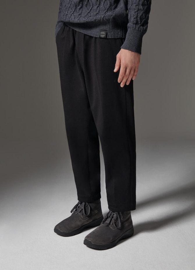 Stretch interlock trousers with drawstring - Image 2