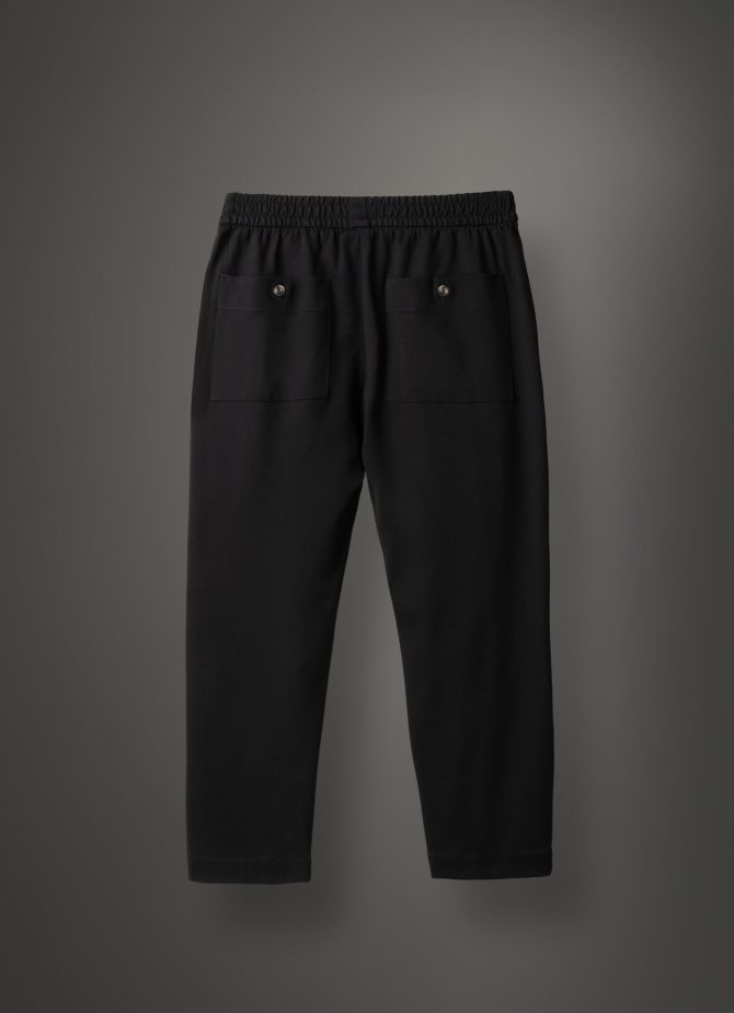 Stretch interlock trousers with drawstring - Image 5