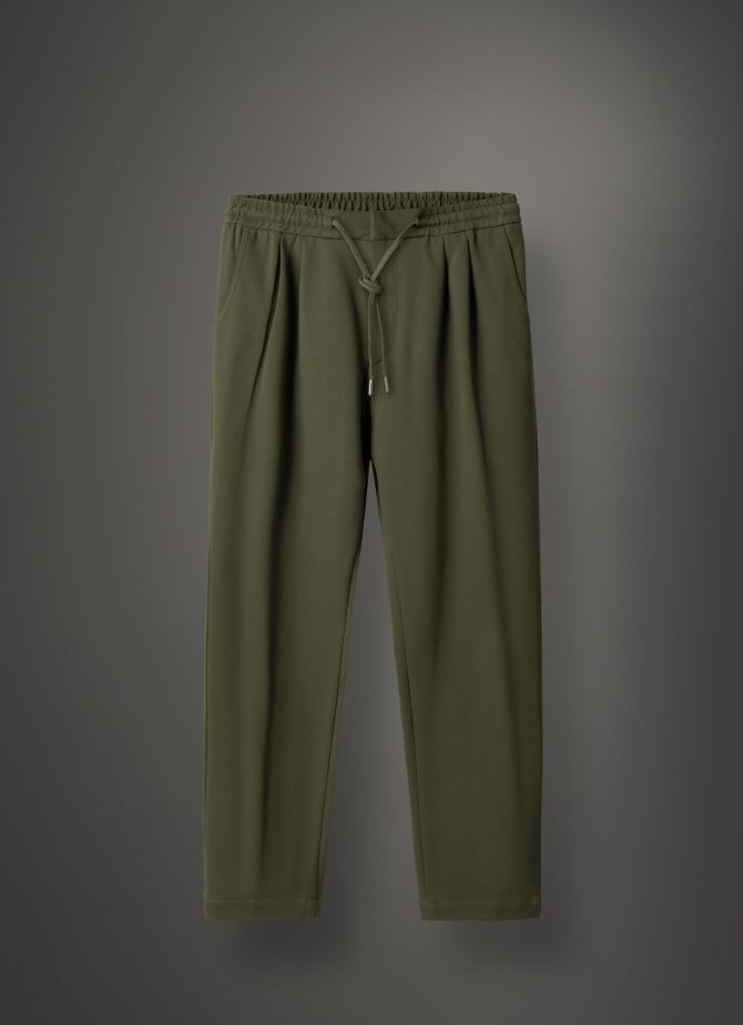 Stretch interlock trousers with drawstring - Image 4