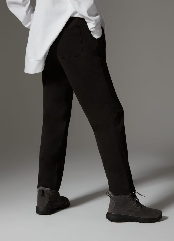 Stretch interlock trousers with drawstring - Image 2