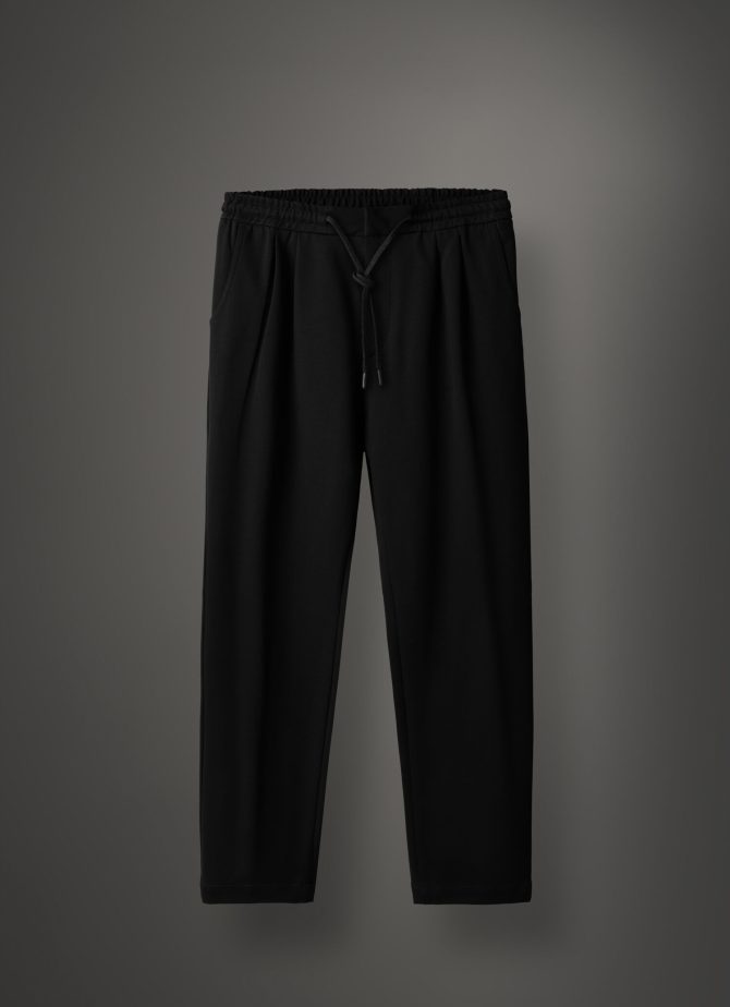 Stretch interlock trousers with drawstring - Image 4