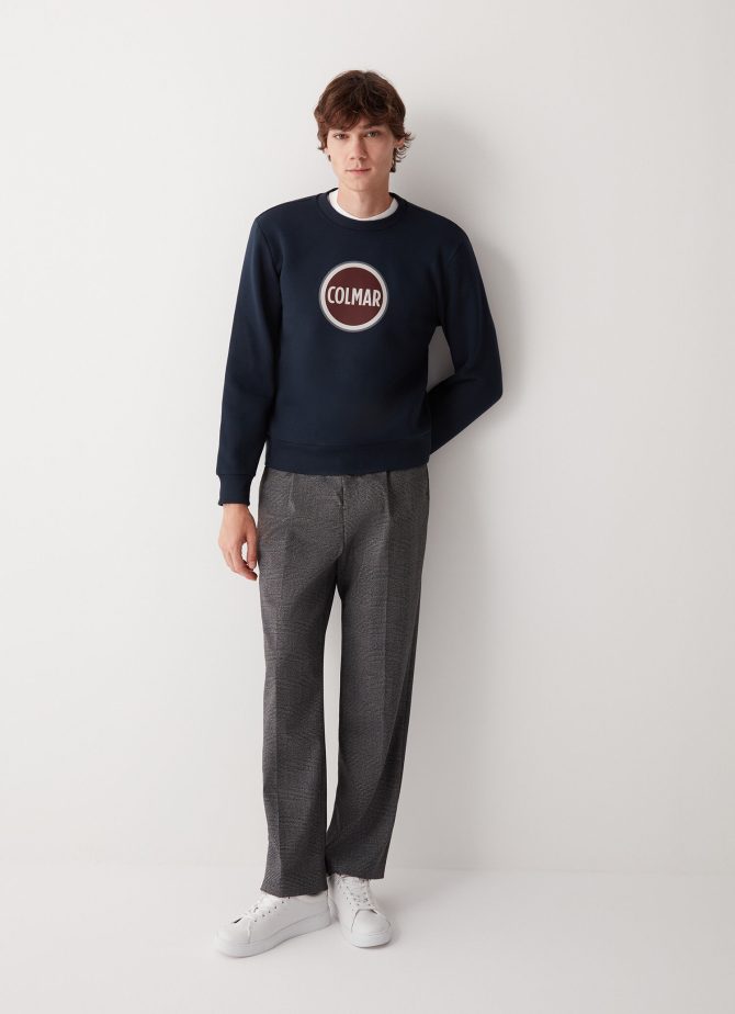 Crew-neck sweatshirt with printed maxi logo - Image 3