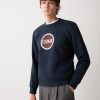 Crew-neck sweatshirt with printed maxi logo