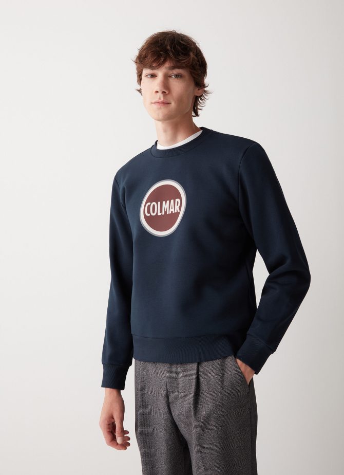 Crew-neck sweatshirt with printed maxi logo