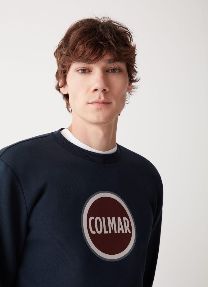Crew-neck sweatshirt with printed maxi logo - Image 2