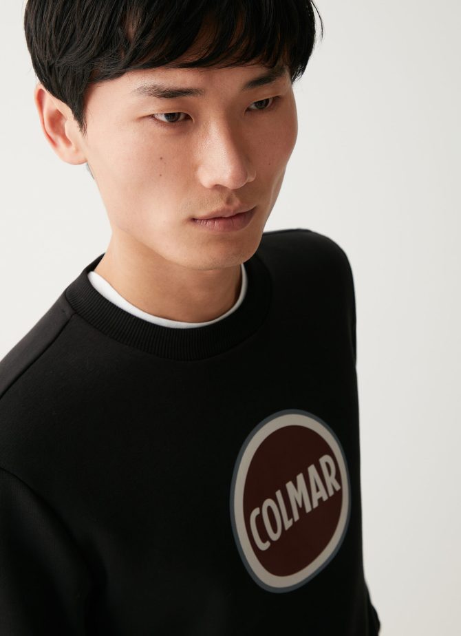 Crew-neck sweatshirt with printed maxi logo - Image 2