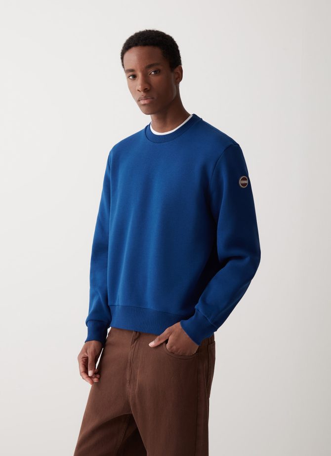 Solid colour crew-neck sweatshirt