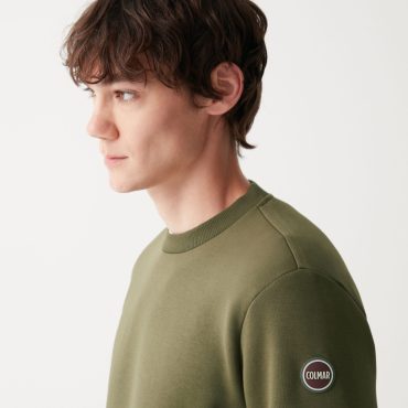 Solid colour crew-neck sweatshirt