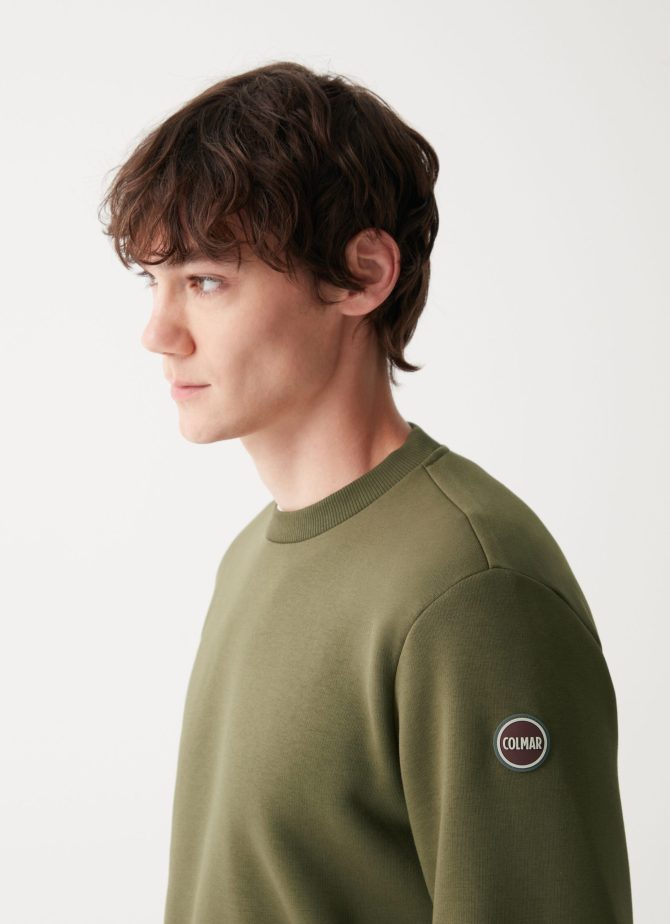 Solid colour crew-neck sweatshirt
