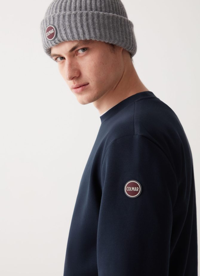 Solid colour crew-neck sweatshirt